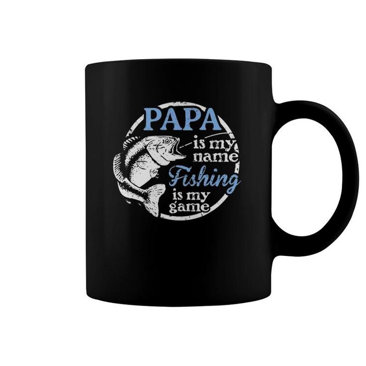 Papa - Fishing Is My Game Grandfather Gift Father Coffee Mug