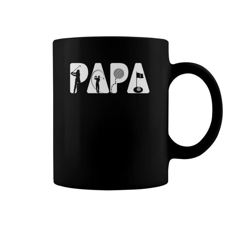 Papa Golf  I Love Papa Hole In One Gift For Papa Tee Coffee Mug