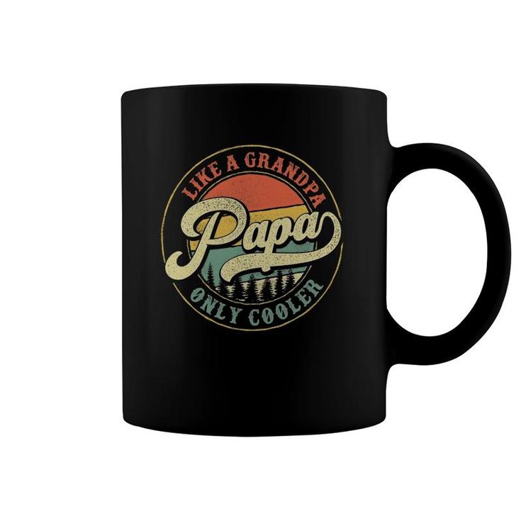 Papa Like A Grandpa Only Cooler Vintage Retro Papa Dad Coffee Mug