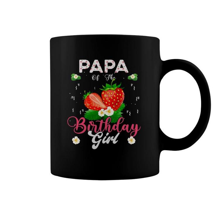Papa Of The Birthday Girls Strawberry Theme Sweet Party Coffee Mug