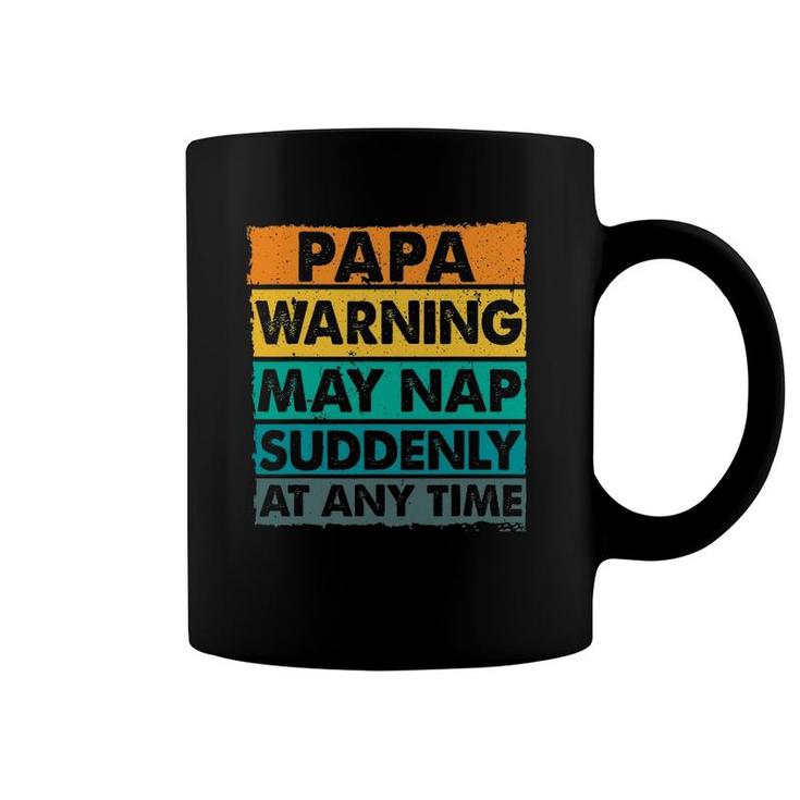 Papa Warning May Nap Suddenly At Any Time Vintage Father's Day Coffee Mug
