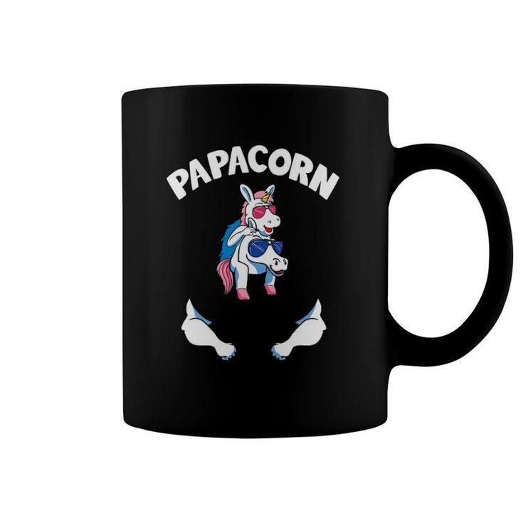 Papacorn 1 Kid Papa Pink Unicorn Father Daughter Coffee Mug