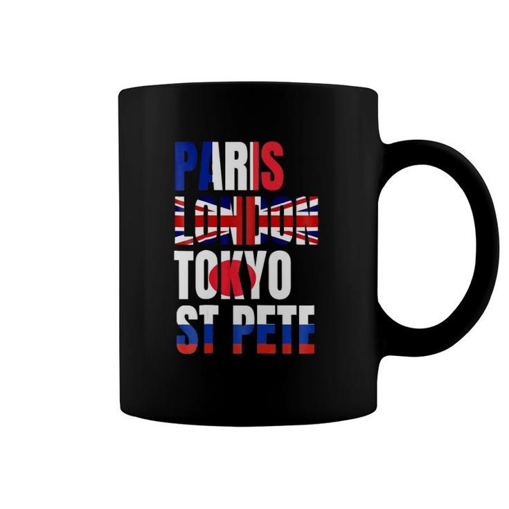 Paris London Tokyo St Pete Flags Coffee Mug