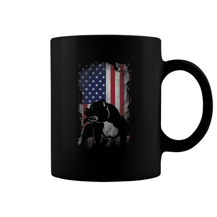 Patriotic American Bully American Flag Usa Pitbull Dog Lover Coffee Mug