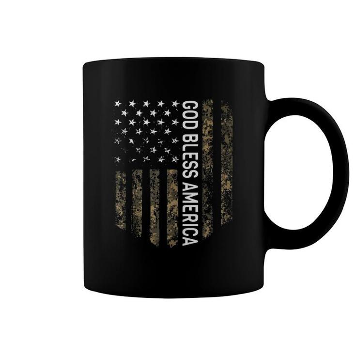 Patriotic American Flag Camo God Bless America Usa Patriot Coffee Mug