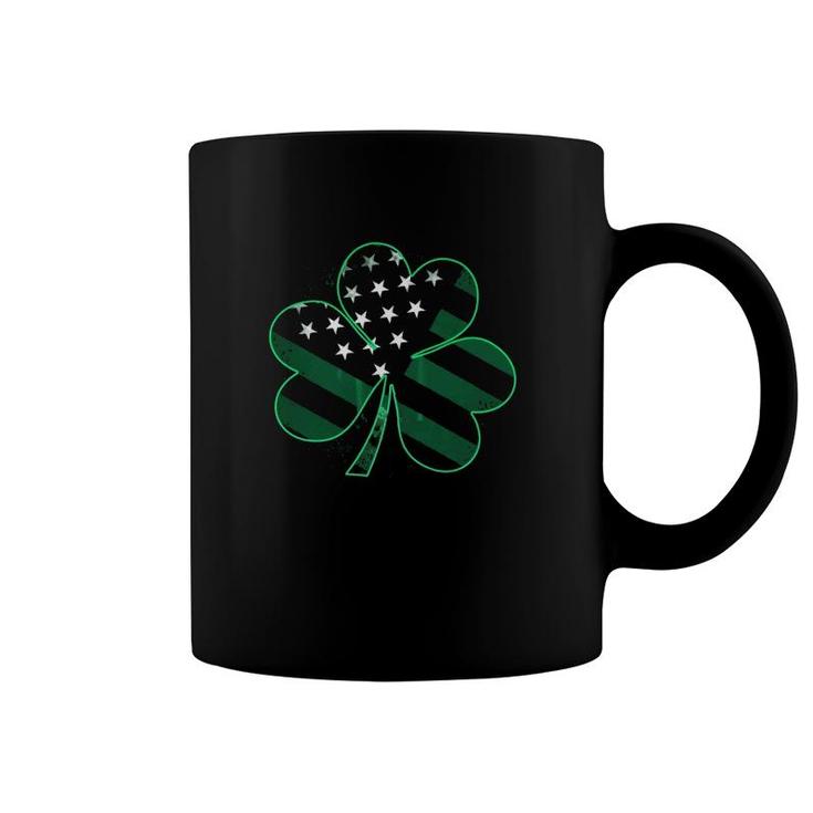 Patriotic American Flag St Patrick's Day Clover Coffee Mug