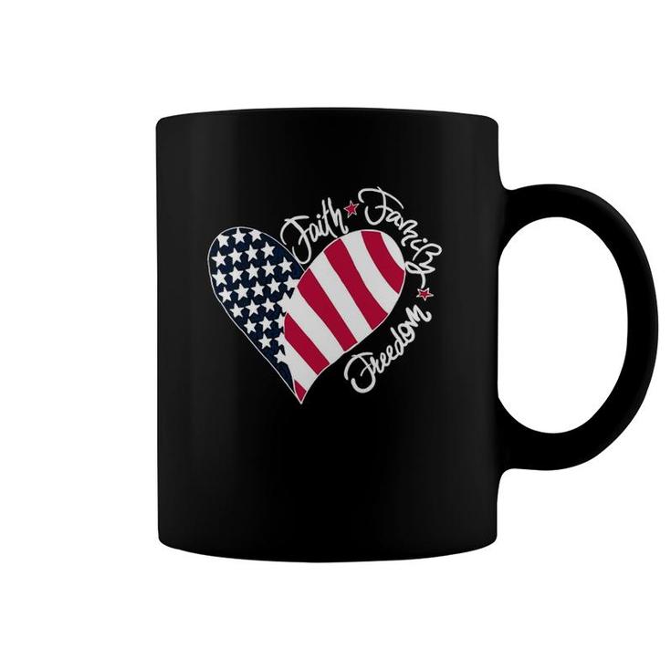 Patriotic Christian Us Flag Faith Family Freedom Liberty Coffee Mug