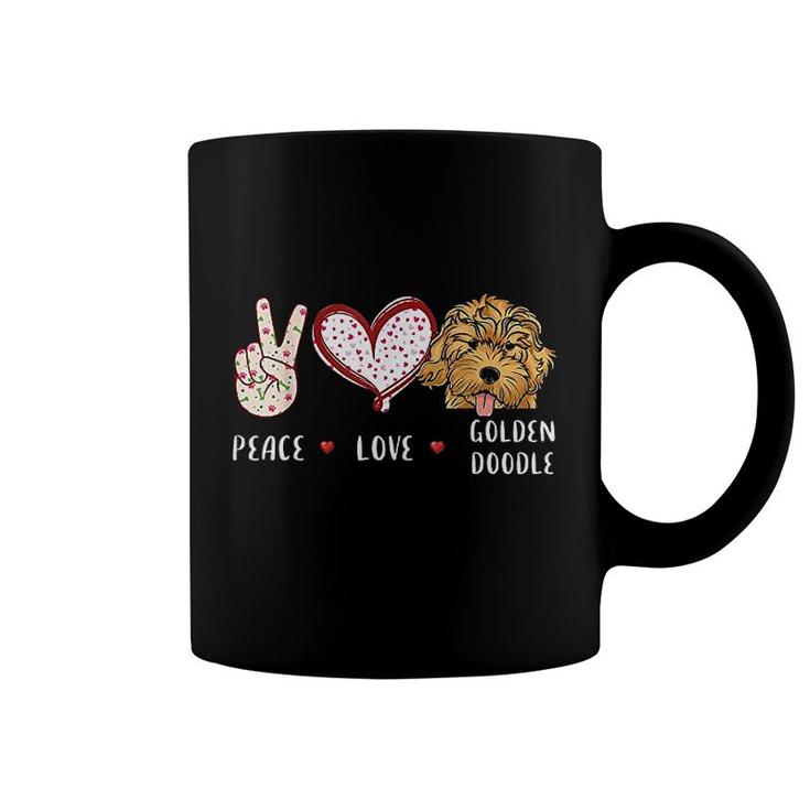 Peace Love Doodle Dad Golden Doodle Dog Gift For Men Women Kids Doodle Dog Coffee Mug