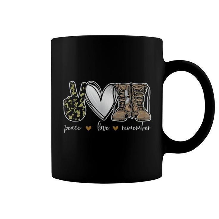 Peace Love Remember Combat Boots Usa Flag Veteran Day  Coffee Mug