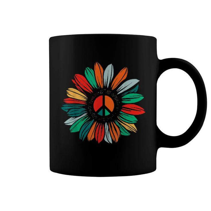 Peace Love Sunshine Sunflower Hippie Costume Tie Die 60S 70S  Coffee Mug
