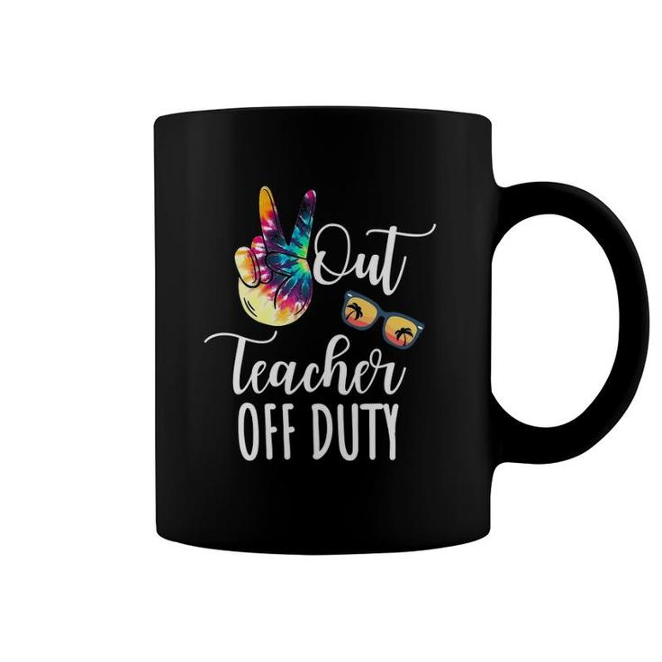 Peace Out Teacher Off Duty Coffee Mug
