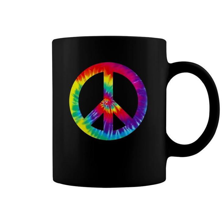 Peace Sign Symbol Tie Dye 60S 70S  Hippie Costume Coffee Mug