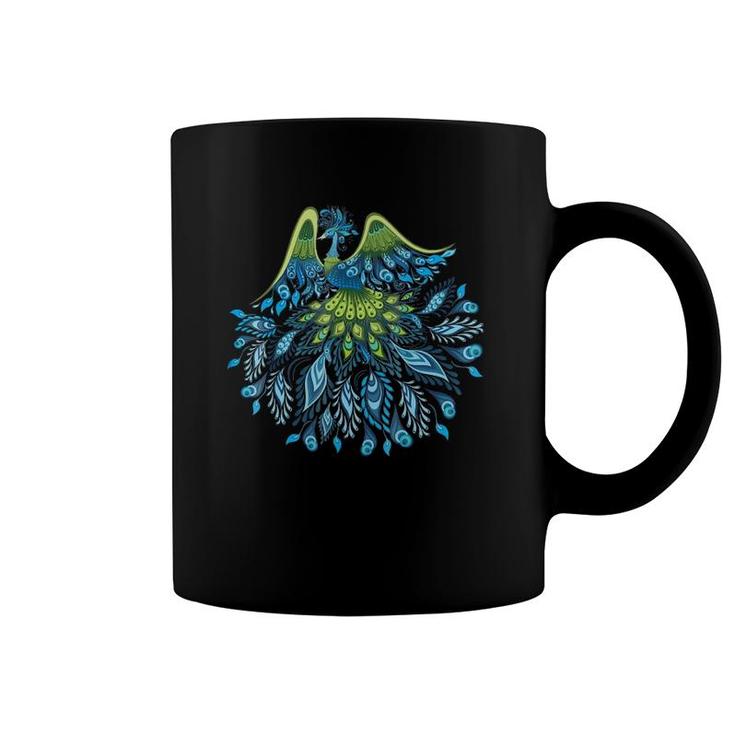 Peacock Splendor Fantasy Coffee Mug