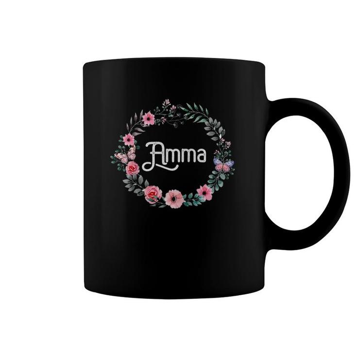 Perfect Mother's Day Gifts For Icelandic Grandma Floral Amma Raglan Baseball Coffee Mug