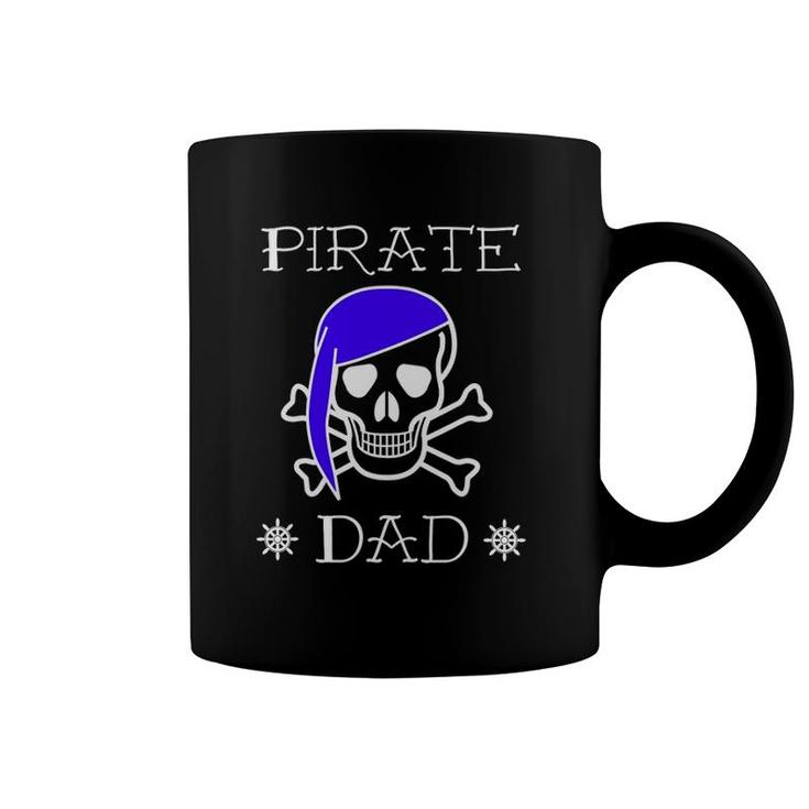Pirate Dad Jolly Roger Skull Bones Ship Father Gift Coffee Mug