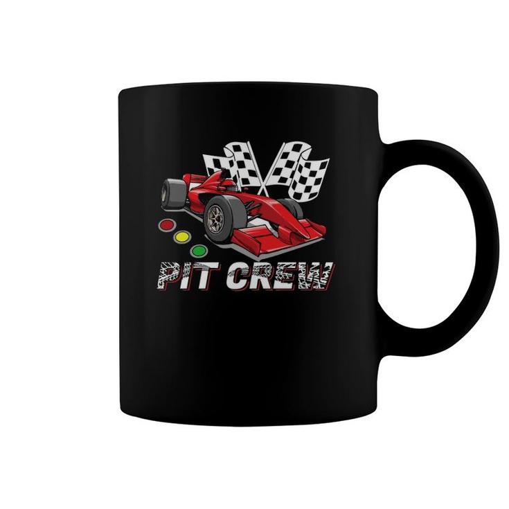 Pit Crew Car Racing Checkered Flag Racing Formula 1  Coffee Mug