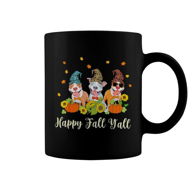 Pitbull Dogs Happy Fall Y'all Halloween  Coffee Mug