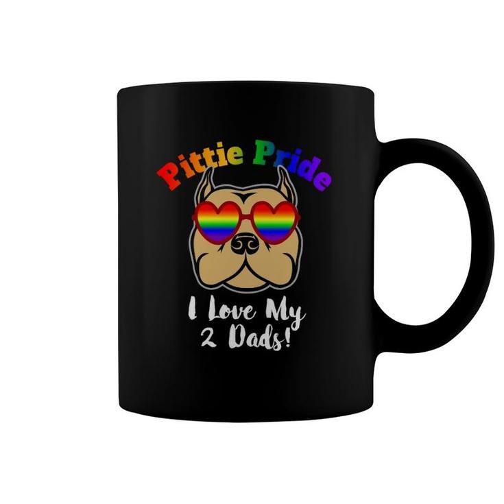 Pitbull Gay Pride I Love My 2 Dads Pittie Pride Lbgt Gift Coffee Mug