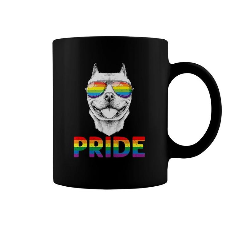 Pitbull Gay Pride Lgbt Rainbow Flag Sunglasses Lgbtq Tank Top Coffee Mug