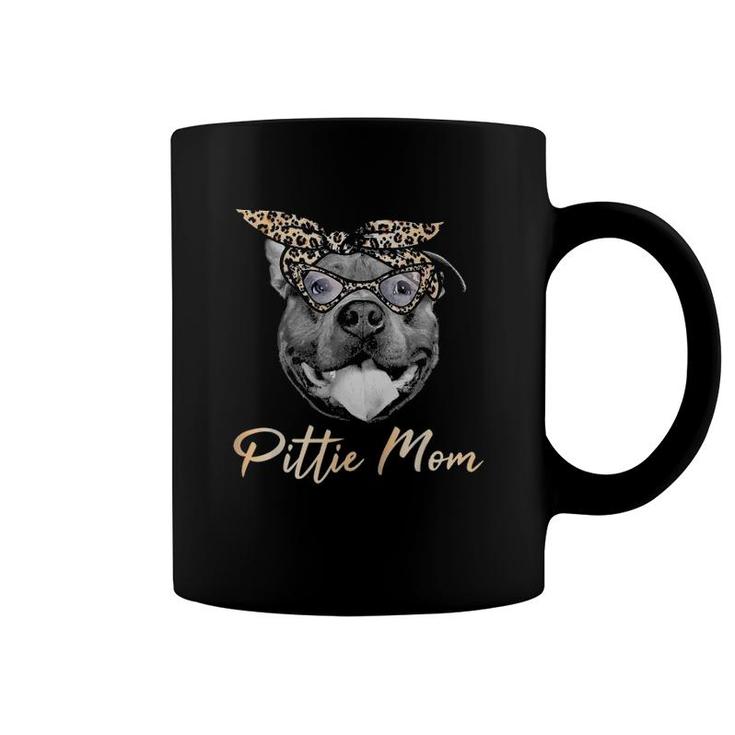 Pittie Mom Cute Pitbull Mama Leopard Print Pit Bull Coffee Mug