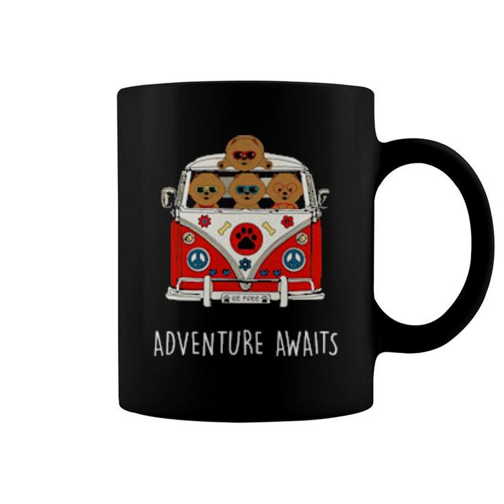 Pomeranian Adventure Awaits Artwork Camper Pom  Coffee Mug