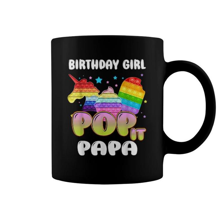 Pop It Papa Of The Birthday Girl Unicorn Ice Cream  Coffee Mug