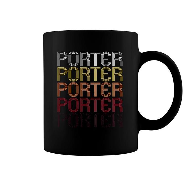 Porter Retro Wordmark Pattern - Vintage Style Coffee Mug