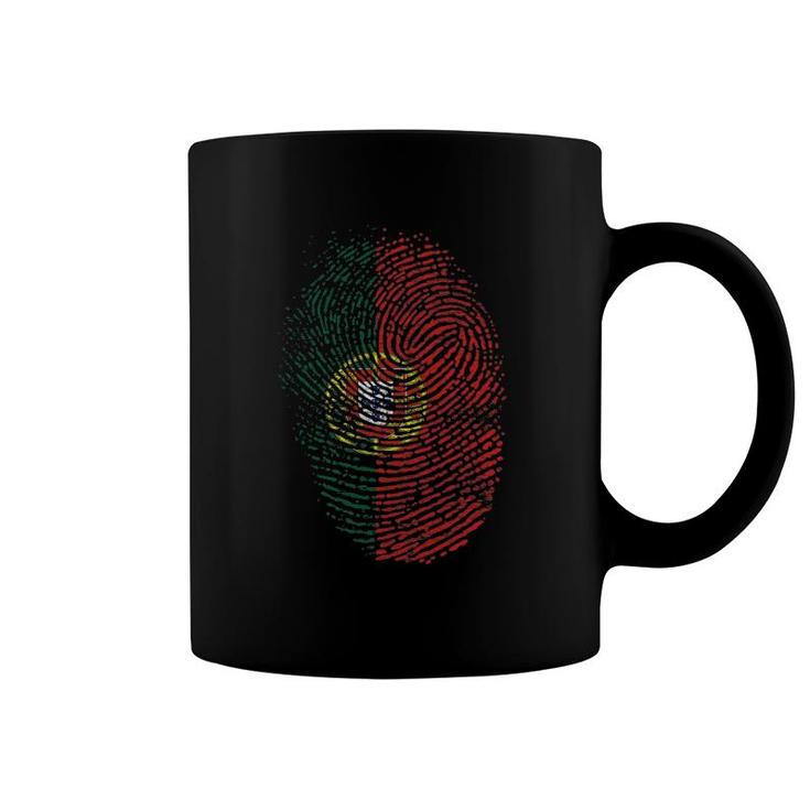 Portuguese Fingerprint Patriotic Portugal Flag Coffee Mug