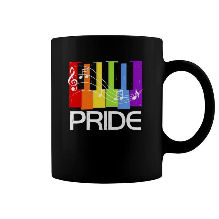Pride  Lgbt Rainbow Gay Lesbian Piano Coffee Mug
