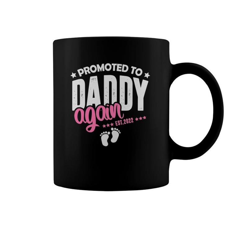 Promoted Daddy Again 2022 It's A Girl Baby Announcement Coffee Mug