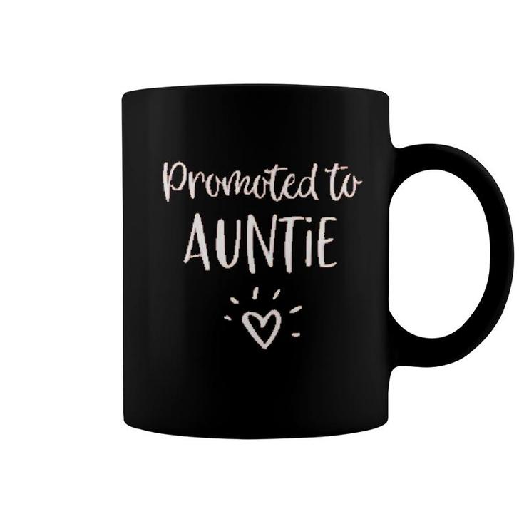 Promoted To Auntie Letter Print Aunt Coffee Mug