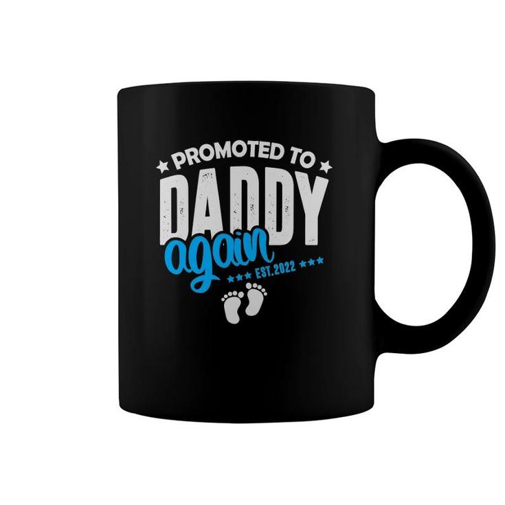 Promoted To Daddy Again 2022 It's A Boy Baby Announcement Coffee Mug