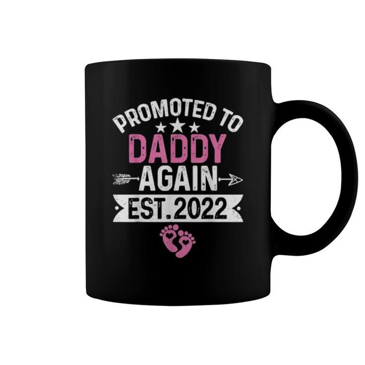 Promoted To Daddy Again Est 2022 Pregnancy  Coffee Mug