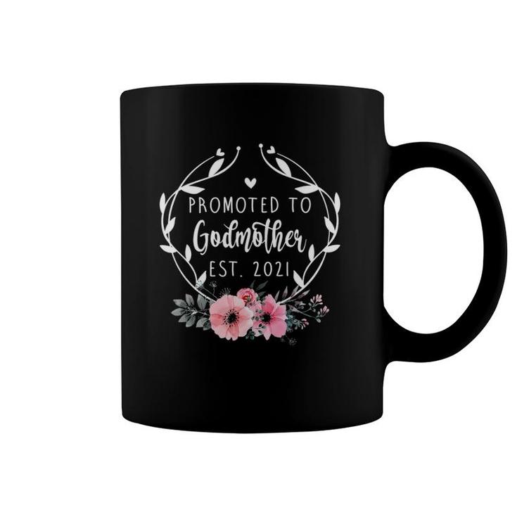 Promoted To Godmother Est 2021 Mothers Day New Grandma Coffee Mug