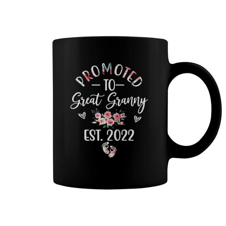 Promoted To Great Granny Est 2022 Funny Floral Coffee Mug