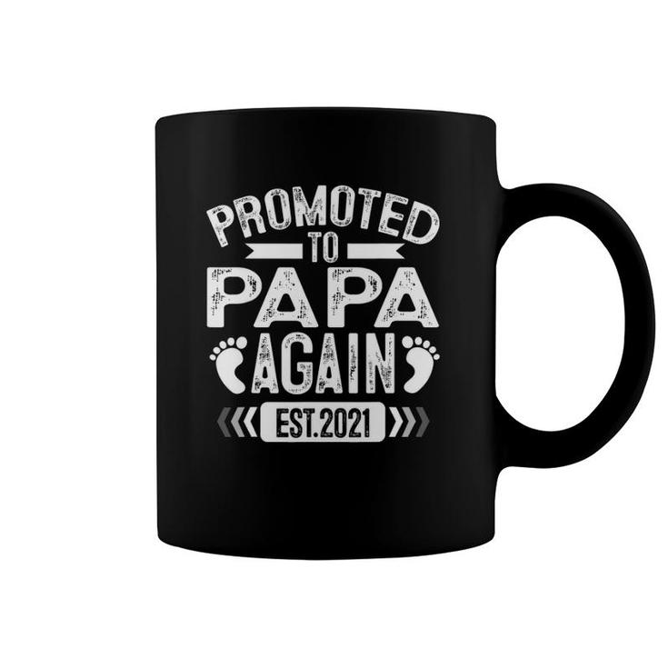 Promoted To Papa Again Est 2021 Gift Coffee Mug