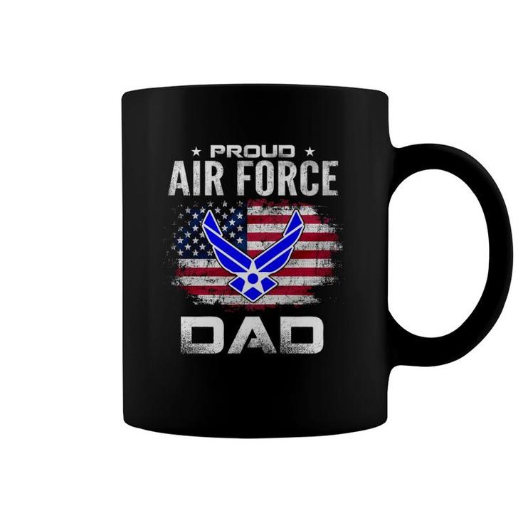 Proud Air Force Dad With American Flag Gift Veteran Coffee Mug