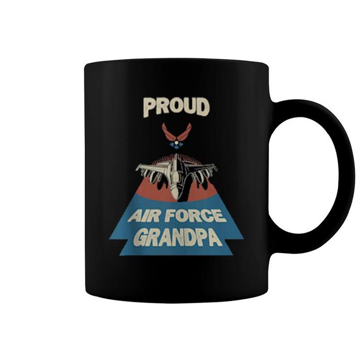Proud Air Force Grandpa Vintage Military Family Veterans  Coffee Mug