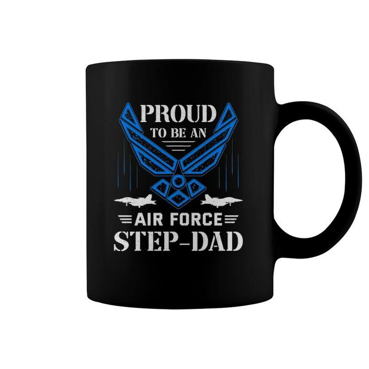 Proud Air Force Step-Dad Funny American Flag Coffee Mug