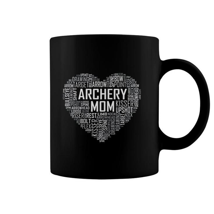 Proud Archery Mom Heart Gift Coffee Mug