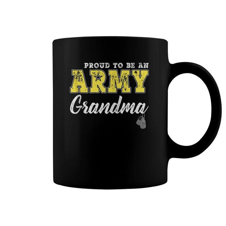Proud Army Grandma Us Flag Dog Tags Military Grandmother Zip Coffee Mug