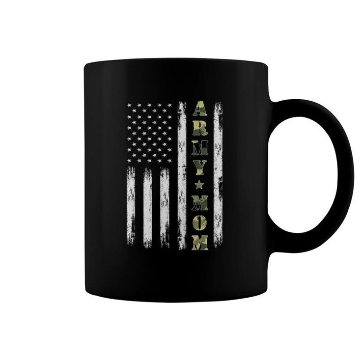 Proud Army Mom American Flag Camo Military Mom Mother's Day Coffee Mug