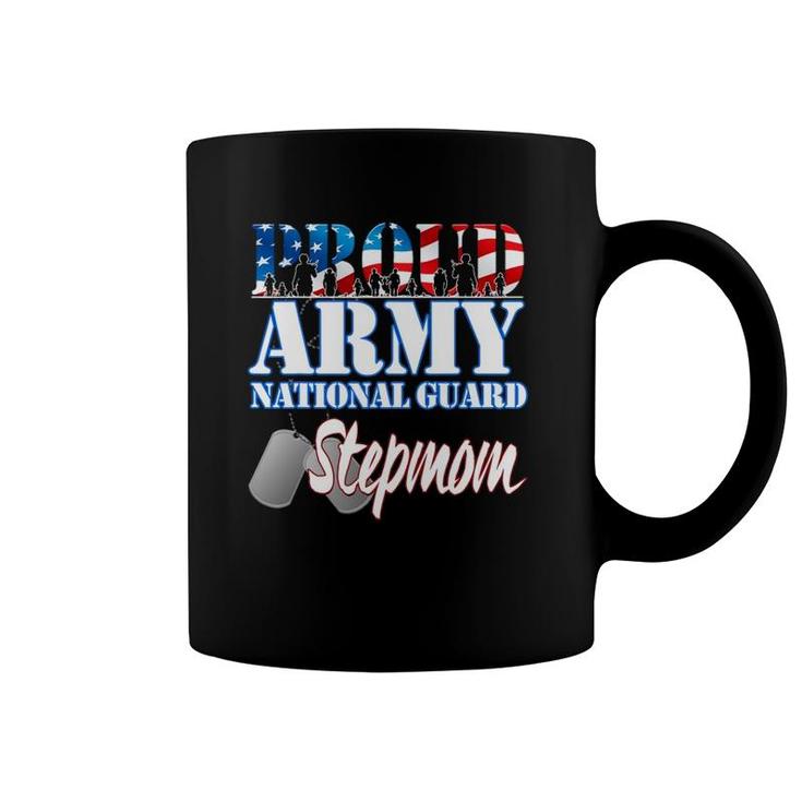Proud Army National Guard Stepmom Dog Tag Flag Women Coffee Mug