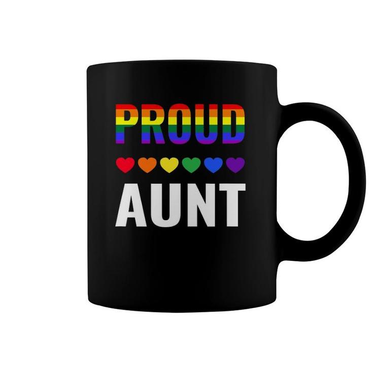 Proud Aunt Gay Pride Month Lgbt Ally Family Lesbian Unisex Coffee Mug