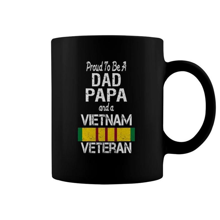 Proud Dad Papa Vietnam Veteran  Vintage Vet Tee Coffee Mug