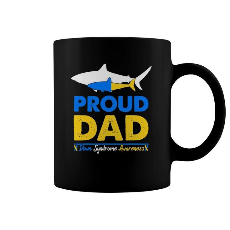 Proud Dad Papa World Down Syndrome Awareness Day Shark Coffee Mug