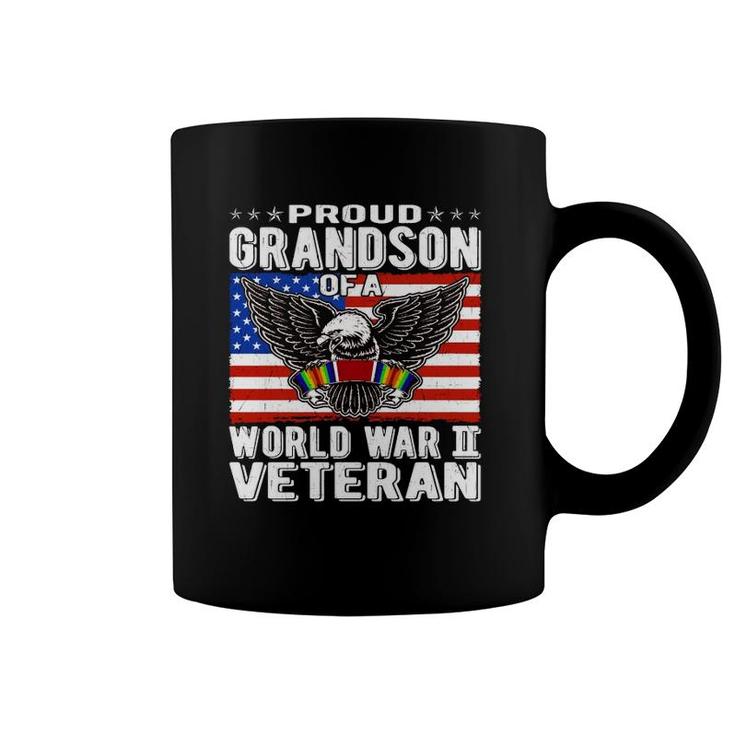 Proud Grandson Of A World War 2 Veteran Patriotic Ww2 Gift  Coffee Mug