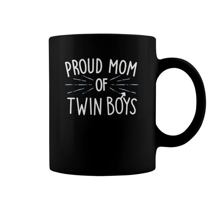 Proud Mom Of Twin Boys Mothers Day Gift Cute Mommy Coffee Mug