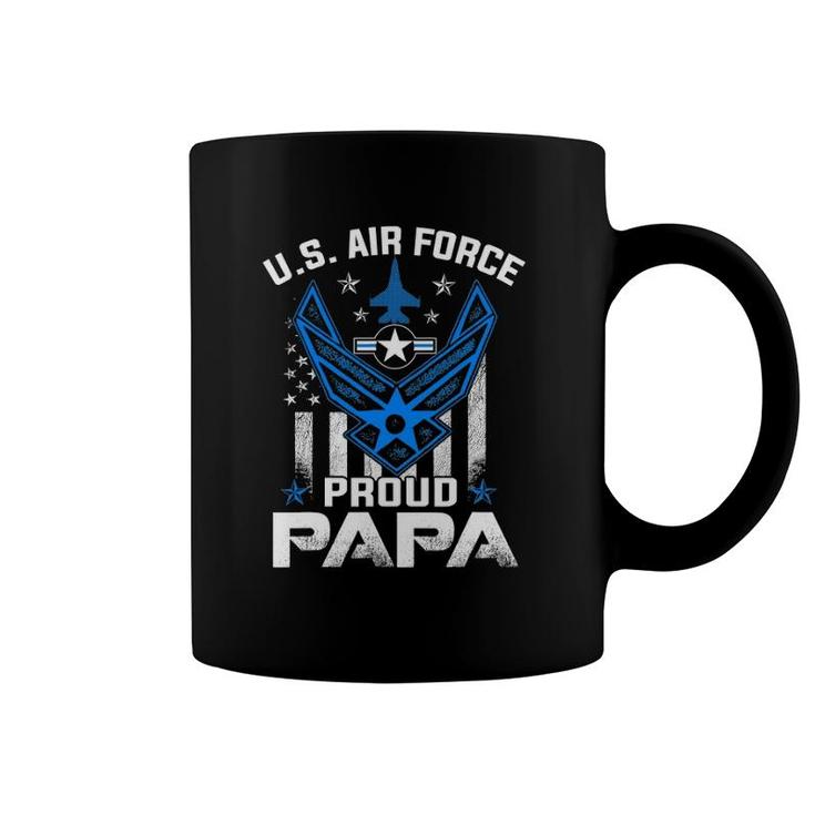 Proud Papa Us Air Force American Flag - Usaf Coffee Mug