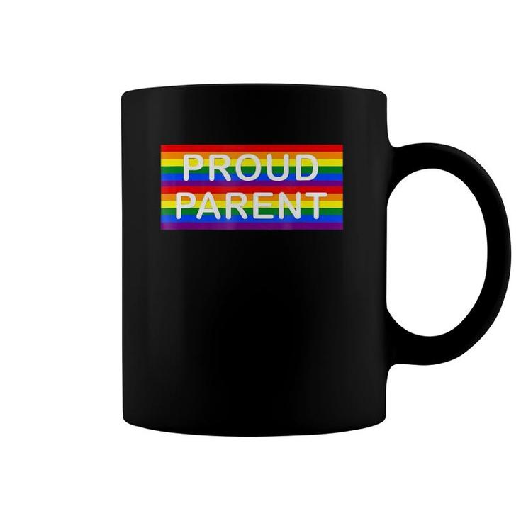 Proud Parent Lgbt Rainbow Flag Mom Dad Coffee Mug